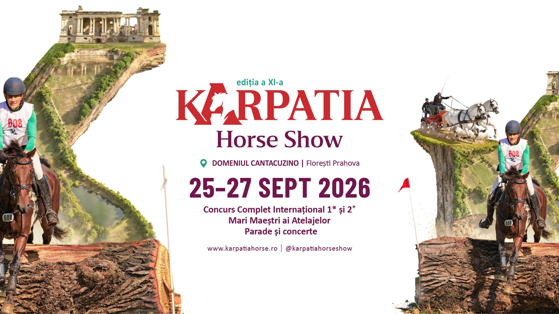 Karpatia Horse Show 2026 pe Domeniul Cantacuzino: tradiție ecvestră și renașterea unui simbol arhitectural