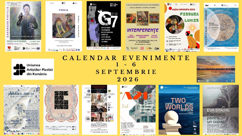 De la București la Târgu Jiu: expoziții și evenimente de artă programate în perioada 1-4 septembrie