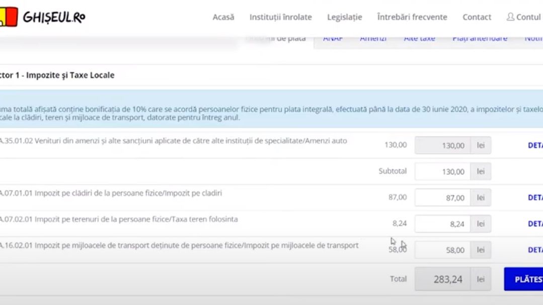 În sfârșit, plata a zeci de taxe și impozite poate fi efectuată online, cu doar câteva click-uri și un card