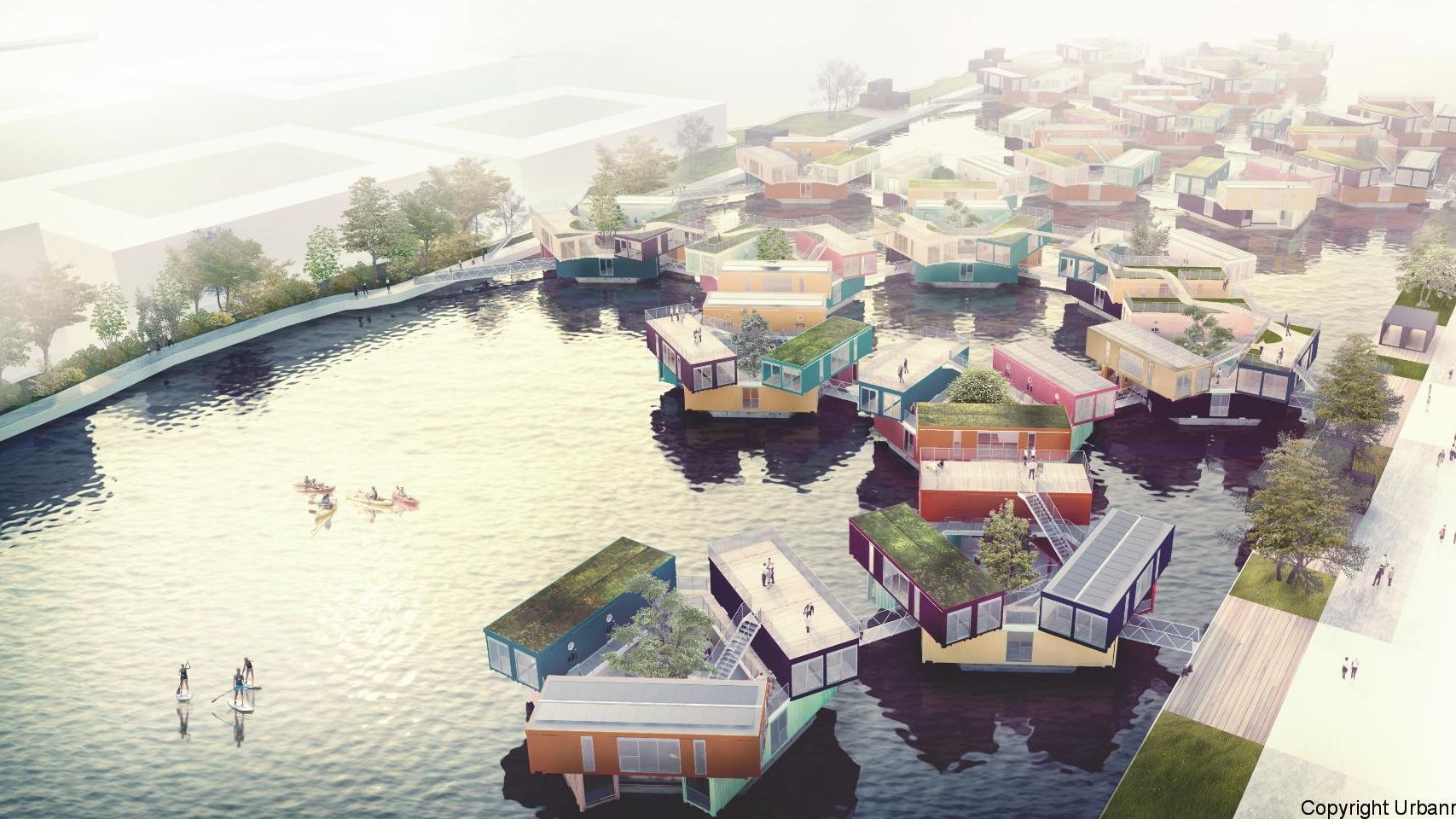 Un startup danez vrea sa revolutioneze modul in care locuiesc si traiesc studentii din facultate: cum arata casele plutitoare