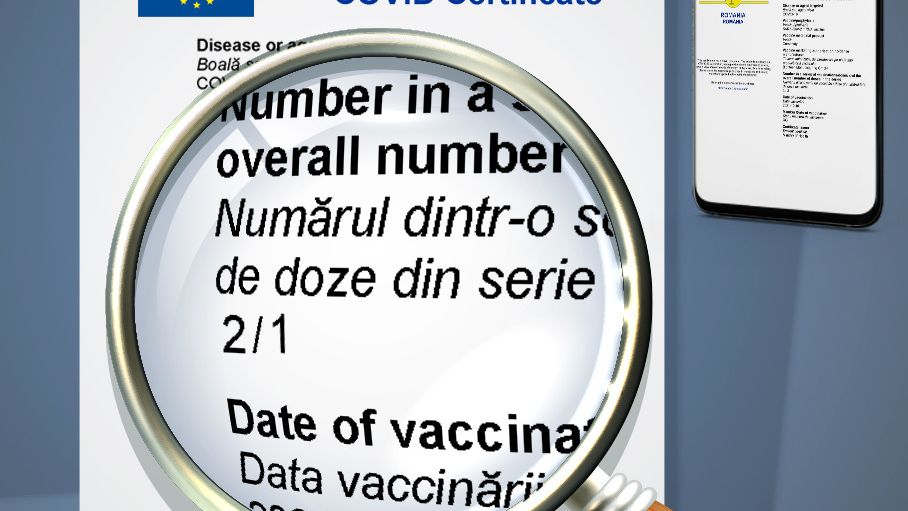 Un nou tip de marcaj pe certificatele de vaccinare
