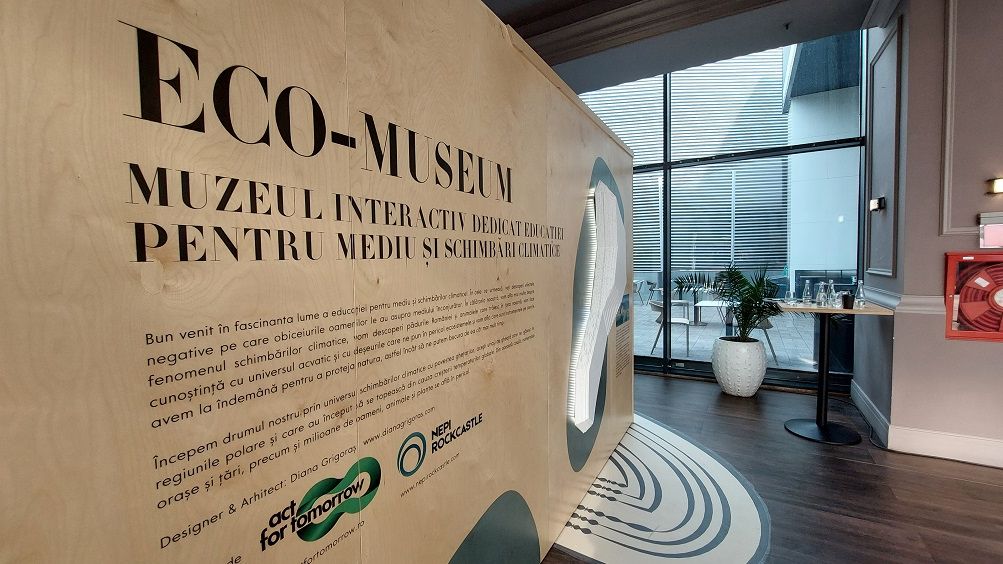 [FOTO] Primul Eco-Muzeu în mall. Secretar de stat: Nu doar la geografie elevii trebuie să învețe despre schimbările climatice