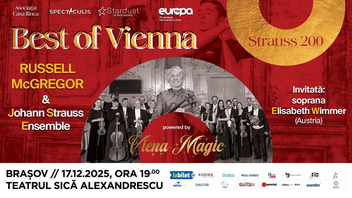 „BEST OF VIENNA” – JOHANN STRAUSS ENSEMBLE  REVINE LA BRAȘOV, PE 17 DECEMBRIE,  CU UN CONCERT FESTIV DE EXCEPȚIE