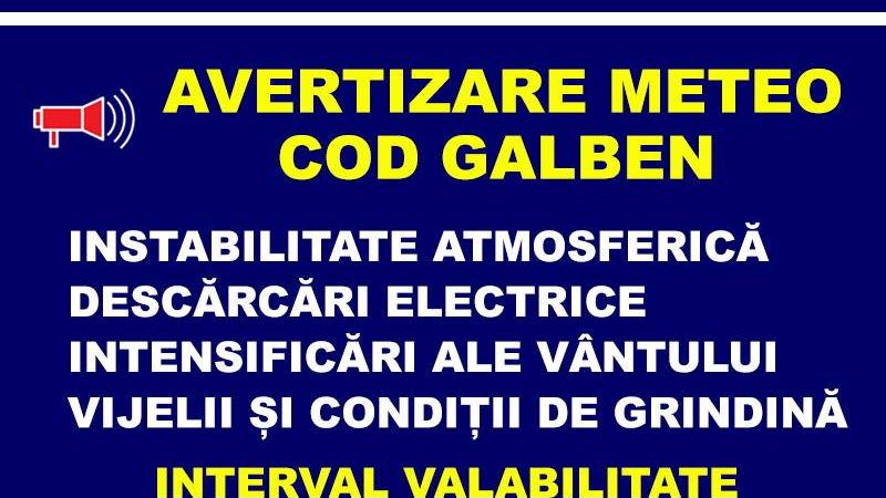 Recomandarile ISU Bucuresti - Ilfov pentru populatie, pe perioada Codului galben de vreme rea