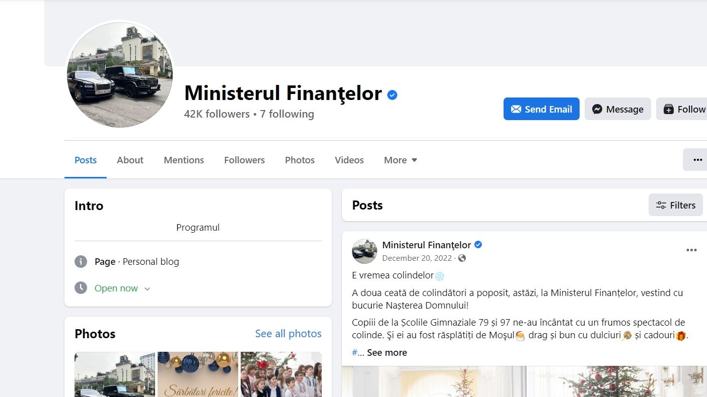 Pagina de Facebook a Ministerului Finanțelor a fost atacată de hackeri