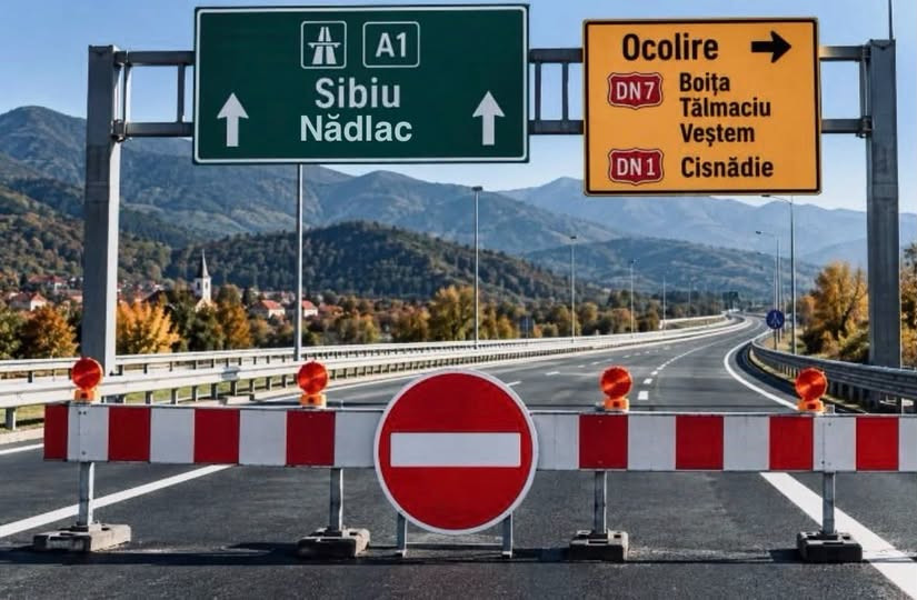 Atenție dacă mergi spre Sibiu sau București: A1 se închide până în decembrie