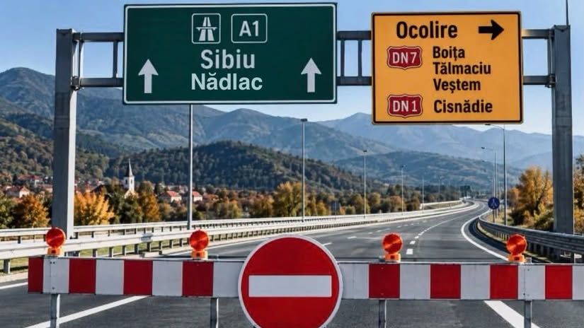 Atenție dacă mergi spre Sibiu sau București: A1 se închide până în decembrie