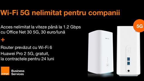 (P) Orange Business Services lansează primul abonament 5G cu router inclus ce permite conexiuni Wi-Fi la viteze 5G pentru companii