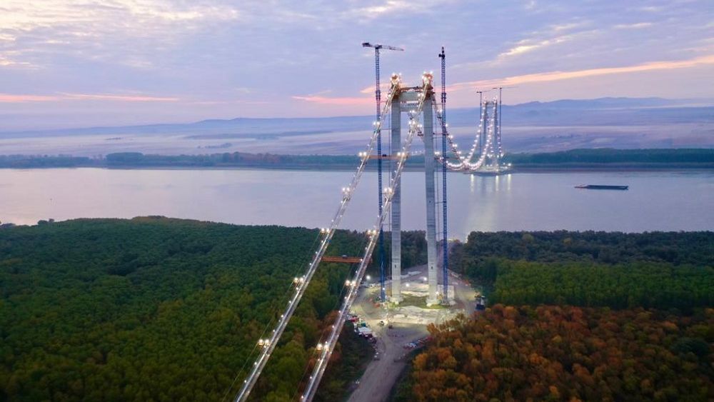 În ce stadiu au ajuns lucrările la Podul suspendat de la Brăila. Cum arată acum „Golden Gate-ul” de peste Dunăre