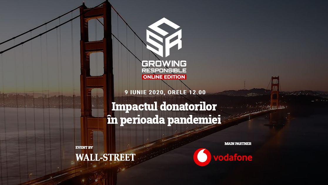 Care este impactul donatorilor în criza COVID-19? Companii și ONG-uri răspund la conferința online CSR-GROWING RESPONSIBLE