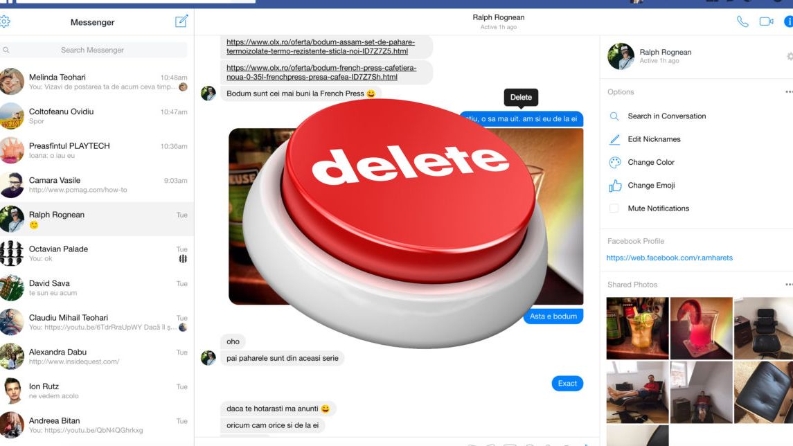 Cum stergi un mesaj de pe Facebook Messenger