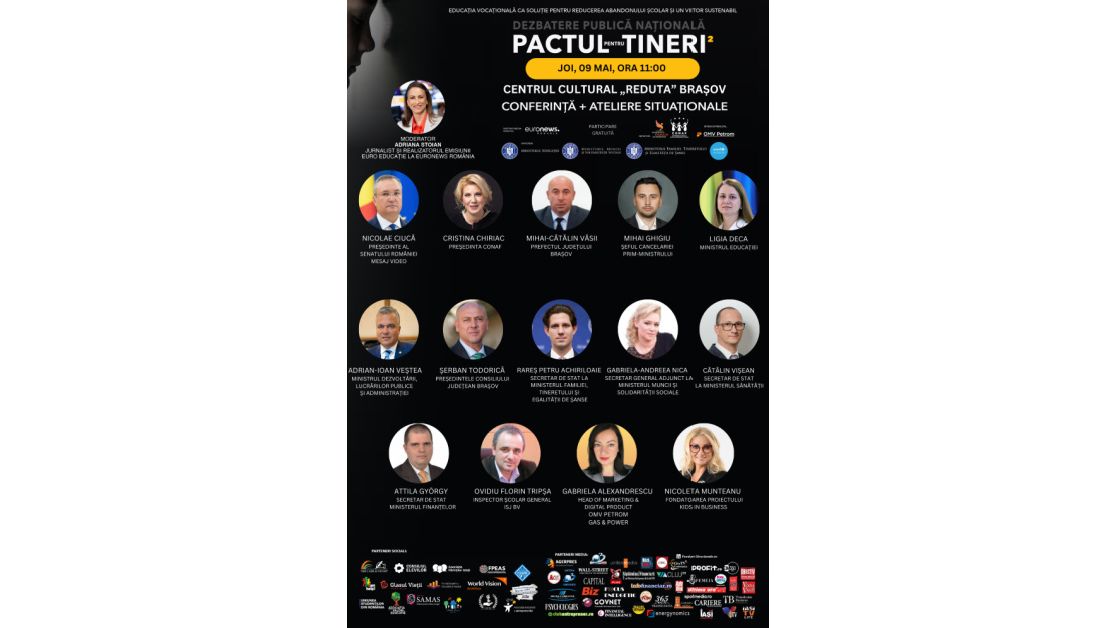 Brașov - dezbatere pentru reducerea abandonului școlar „Pactului pentru Tineri”