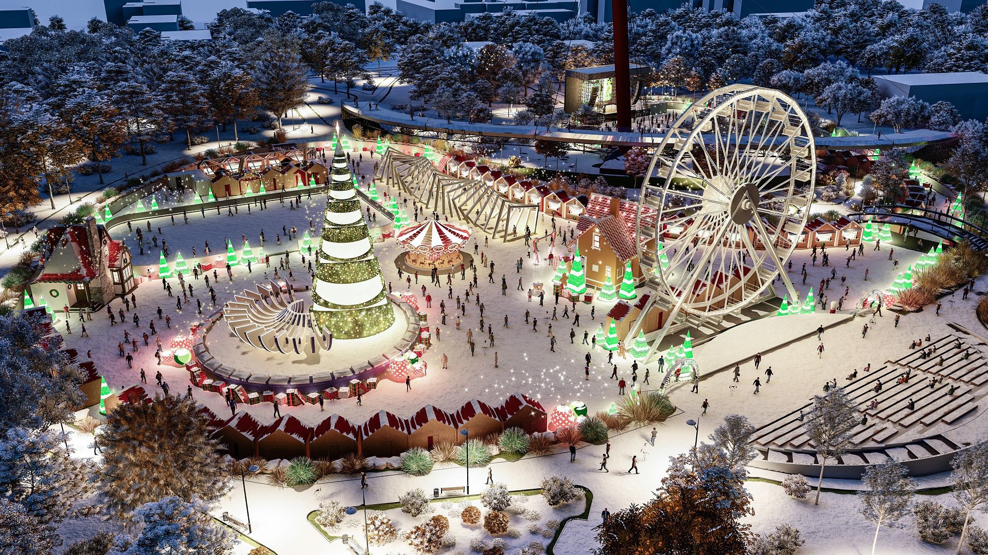 FOTO | VIDEO - Cum va arăta Târgul de Crăciun din Drumul Taberei pregătit de organizatorii UNTOLD