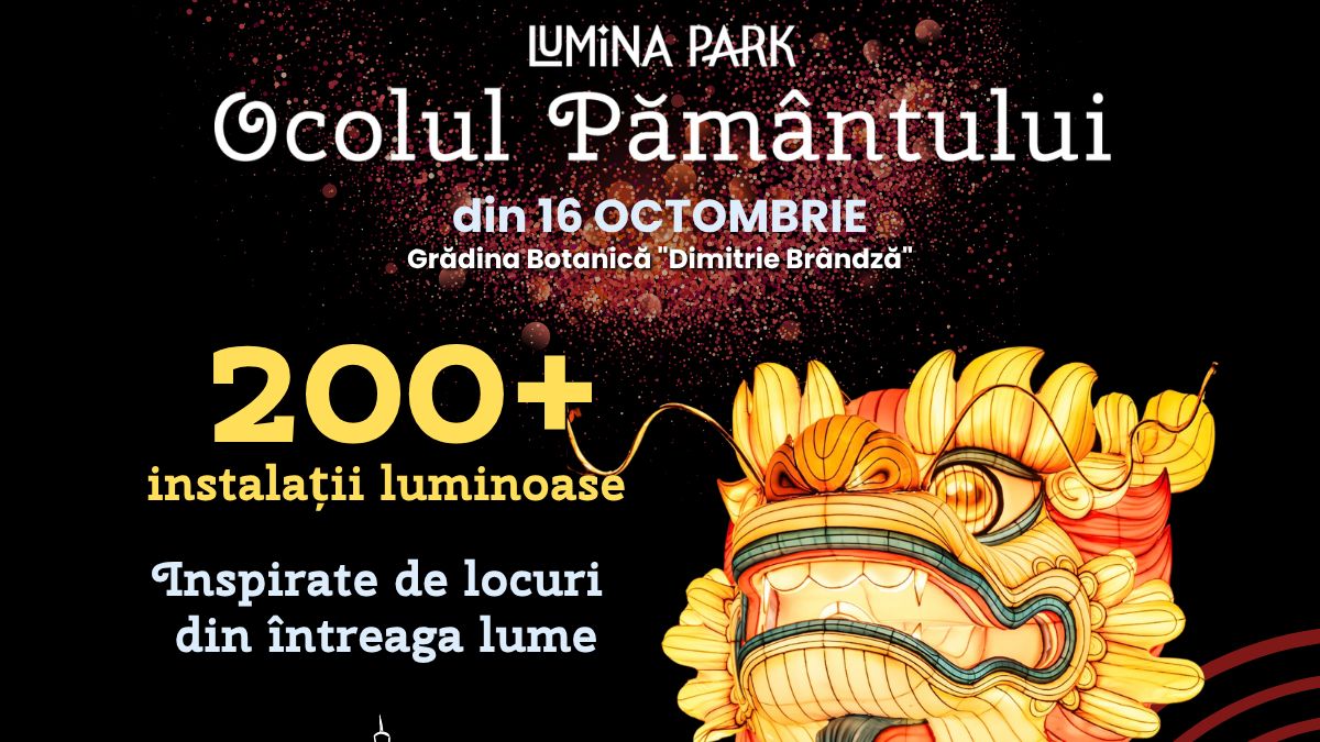 Cel mai mare parc de lumini din țară se deschide pe 16 octombrie în București, la Grădina Botanică