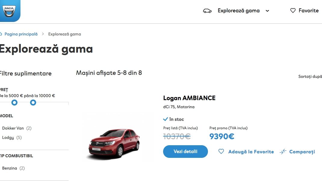 Dacia lanseaza o platforma online pentru vanzarea modelelor din stoc