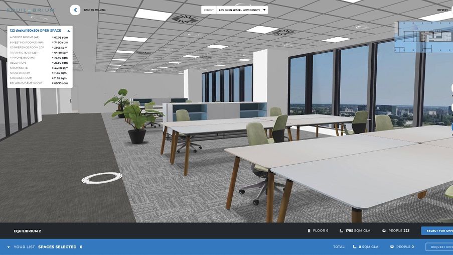 PREMIERĂ: platforma care îți permite vizualizarea interactivă a spațiilor de birouri