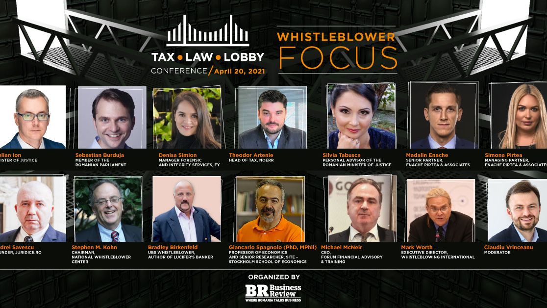 (P) Business Review organizează conferința Tax, Law & Lobby: Whistleblower Focus. Cum poate România să devină un model pentru adoptarea Directivei UE privind protecția avertizorilor de integritate?