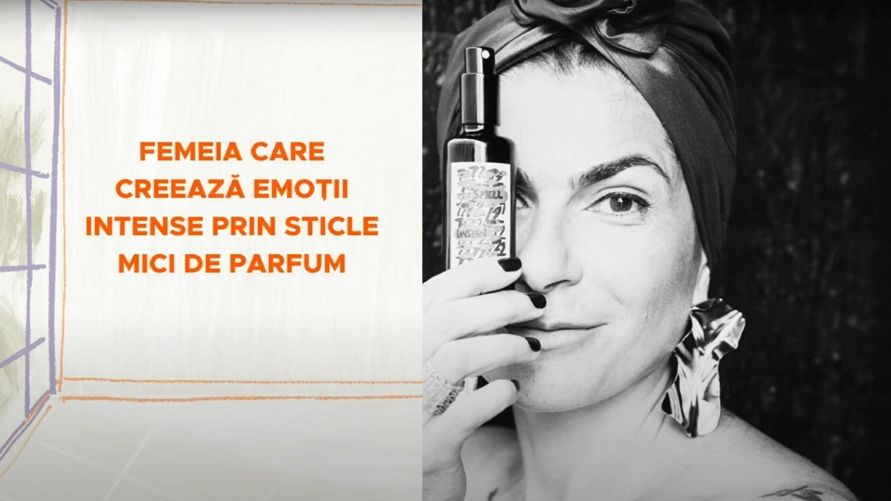 Femeia care creează emoții intense prin sticle mici de parfum