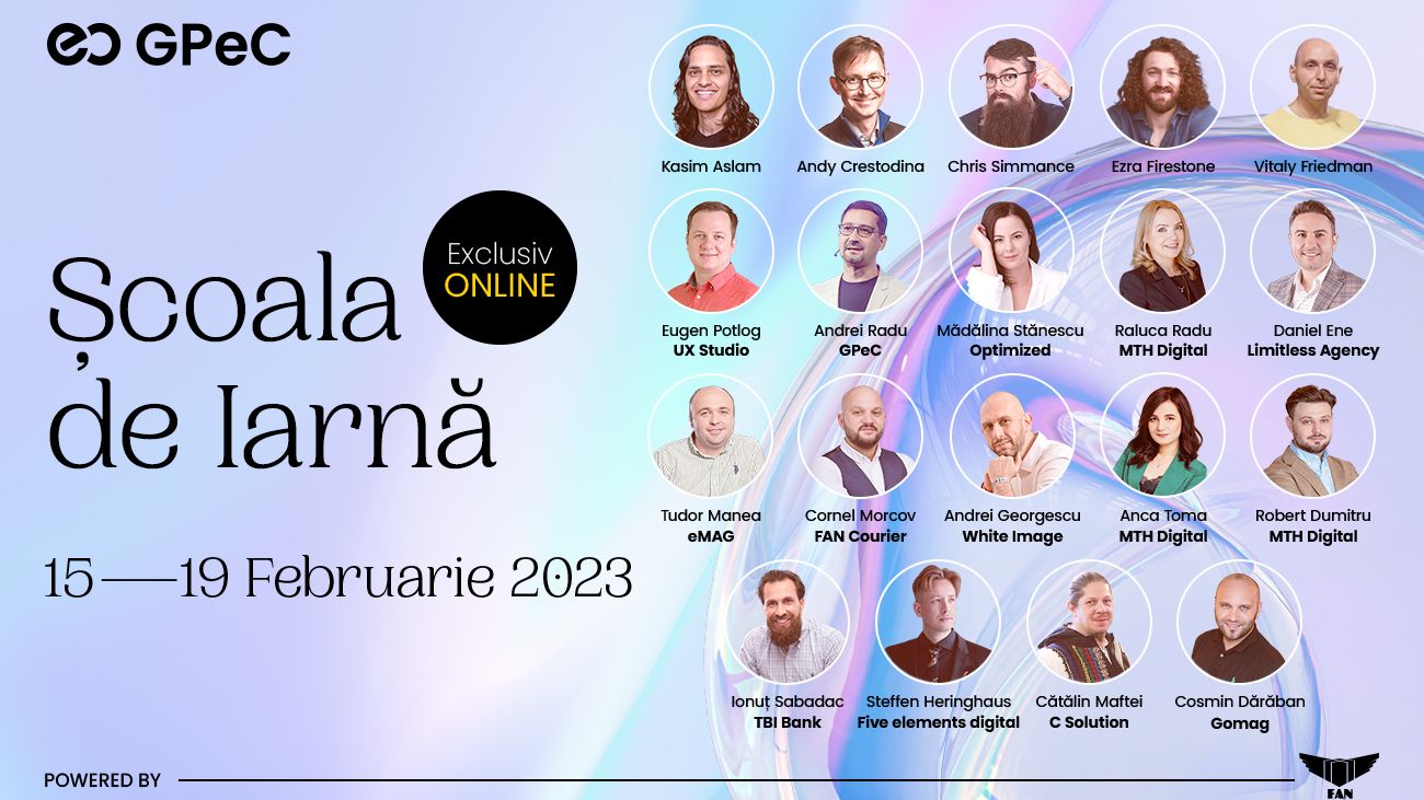 Școala de Iarnă GPeC 15-19 februarie: Cursuri intensive de E-Commerce & Digital Marketing cu traineri internaționali și români