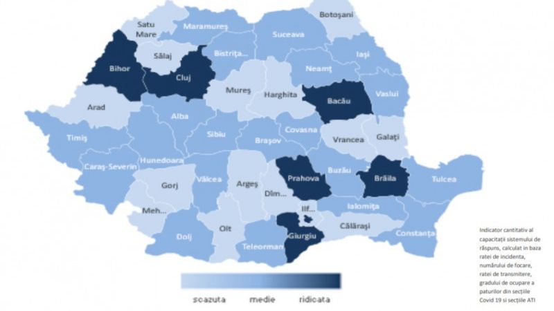 INSP | București și șase județe au vulnerabilitate ridicată legată de epidemia de COVID-19