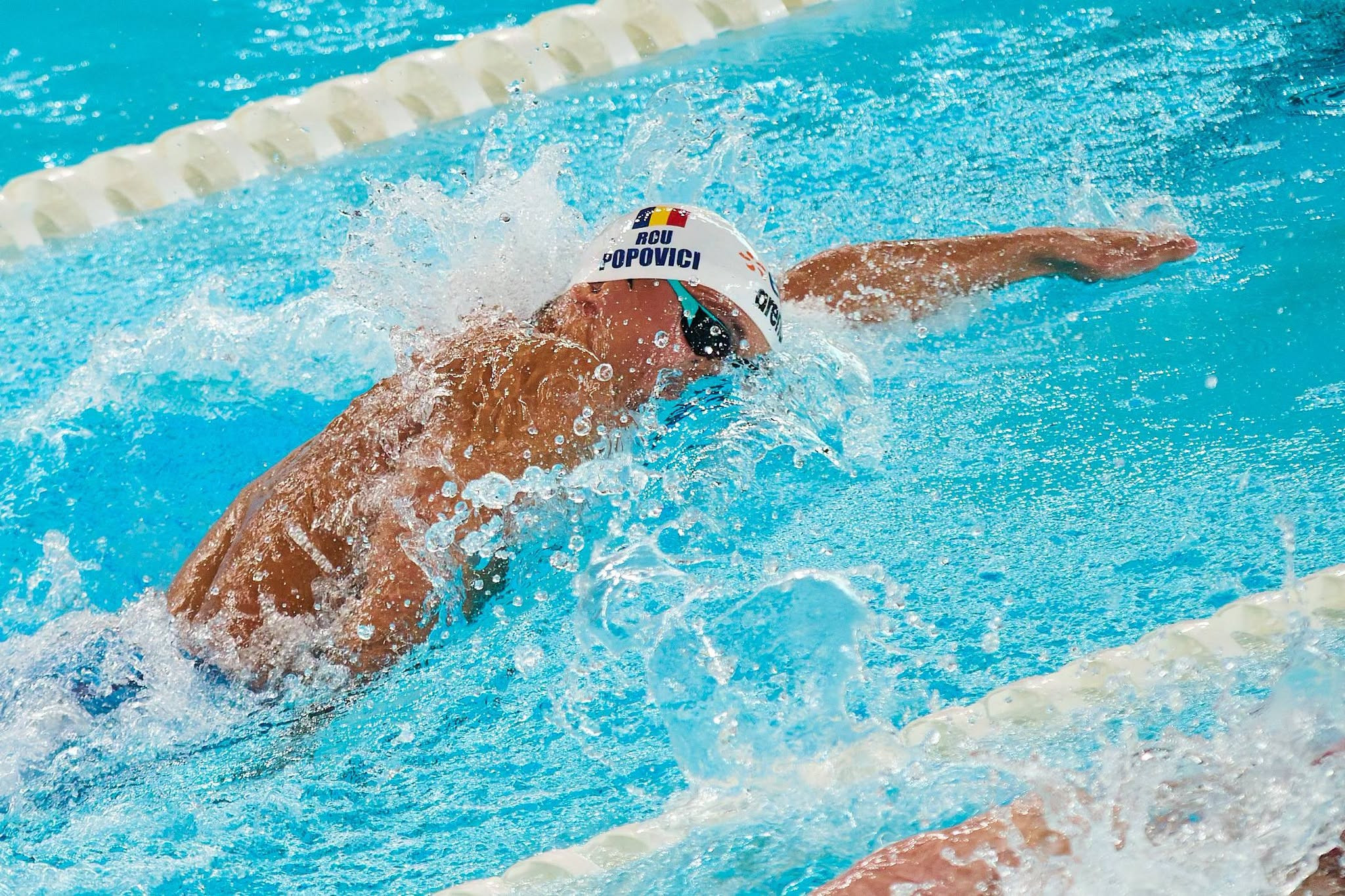 David Popovici, în finala probei de 200 m liber de la Europenele de Natație