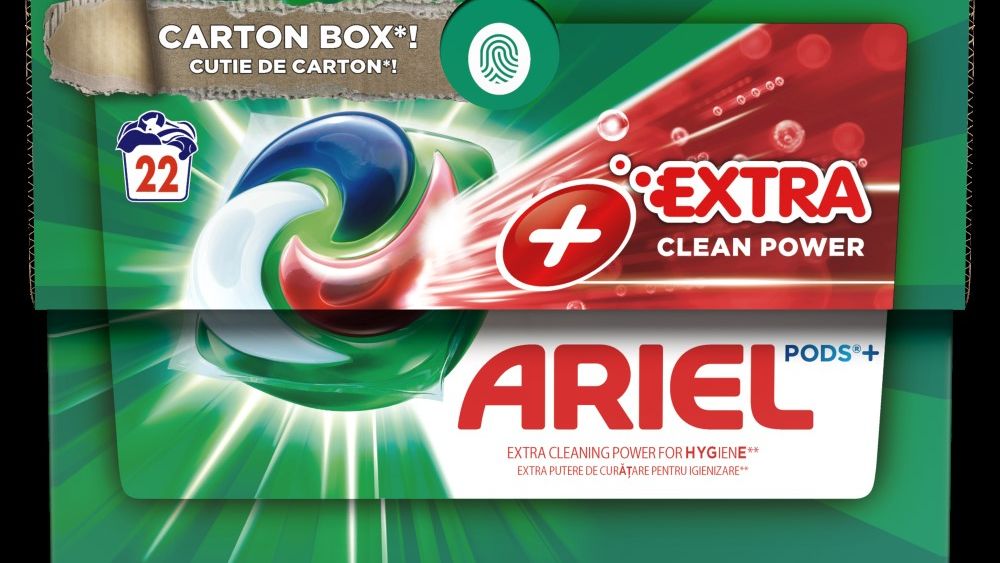 Ariel lansează noul ambalaj incluziv din carton