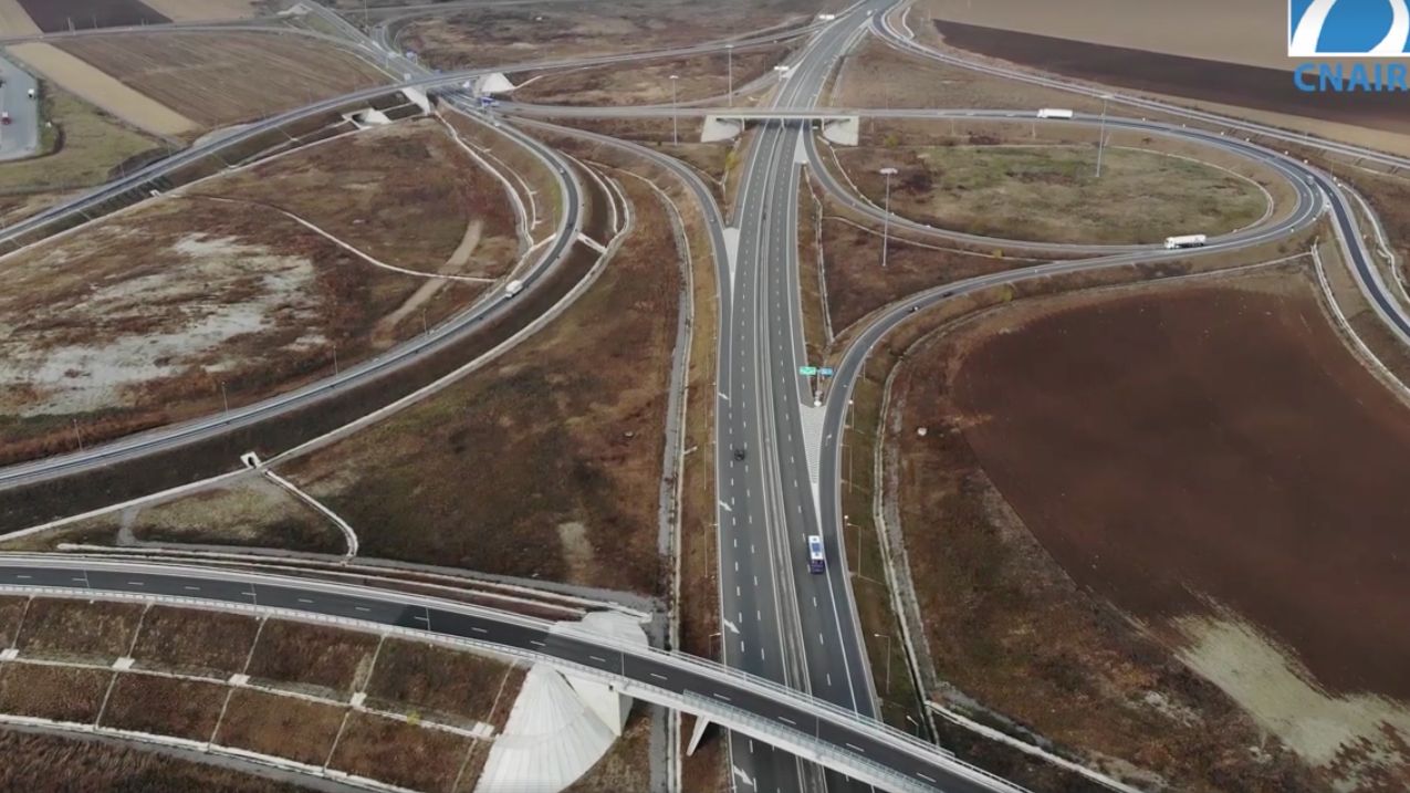 VIDEO: CNAIR a filmat cel mai mare nod rutier din Romania