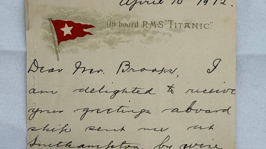 O scrisoare a unui supraviețuitor de pe Titanic a fost vândută la licitație pentru 300.000 de lire sterline