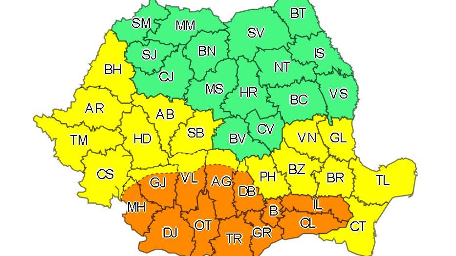 Cod portocaliu de caniculă în sudul României, inclusiv în București. Va fi chiar mai cald decât ieri
