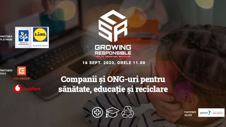 Rolul mediului privat în educație și sănătate. Companii și autorități răspund la conferința online CSR-GROWING RESPONSIBLE
