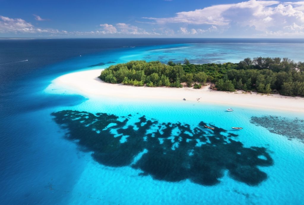 Plajă Zanzibar. văzută de sus