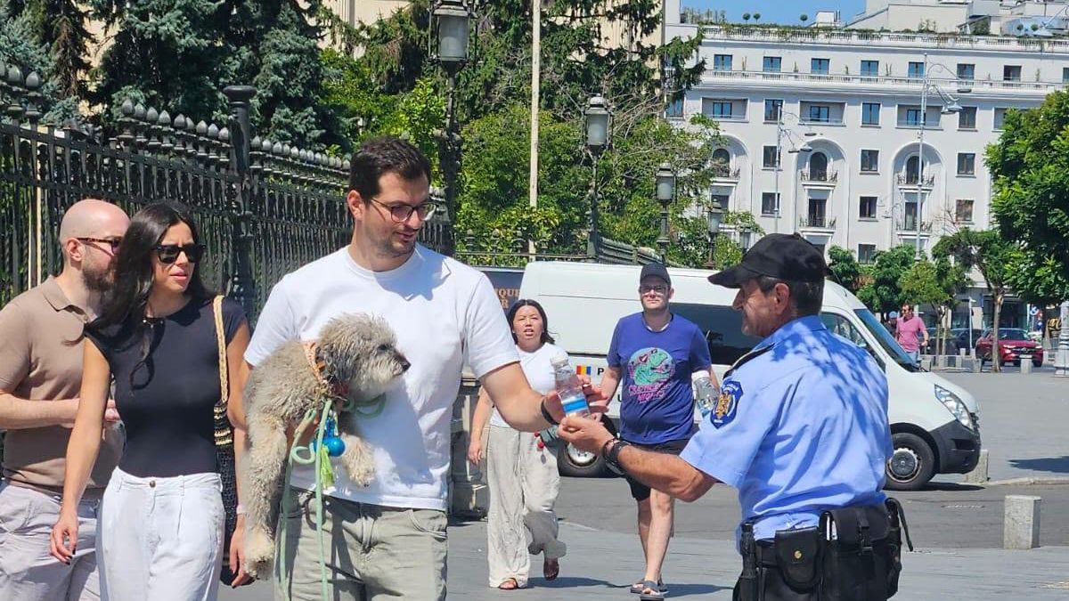 Canicula lovește Bucureștiul: apă distribuită în Piața Unirii, Universitate, Piața Romană și pe Calea Victoriei