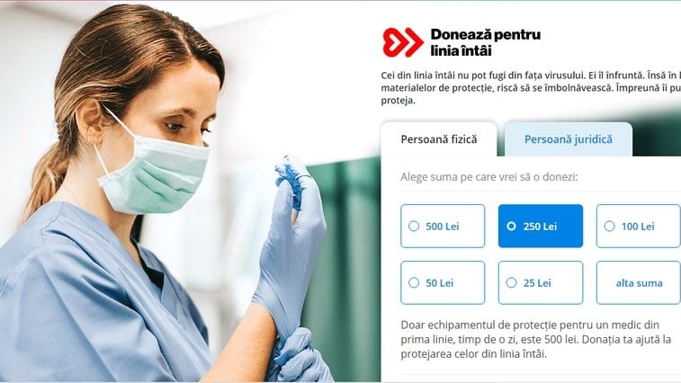 Peste 4 milioane de măști achiziționate din donații pe platforma „Donează pentru linia întâi” au plecat către cadre medicale, polițiști și asistenți sociali