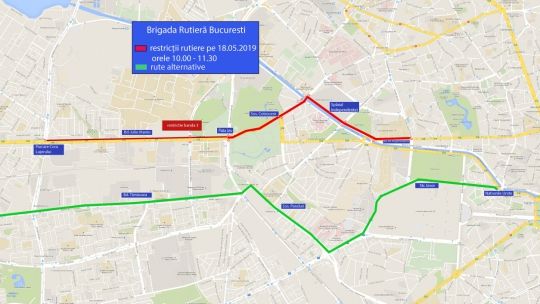 In Bucuresti au loc, sambata, cinci evenimente care impun restrictii de circulatie: mitingul PNL, doua crossuri, un mars si "Simfonia Apei"
