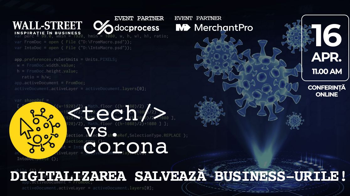 Conferința online Tech vs corona: cum ne ajută tehnologia să facem față pandemiei