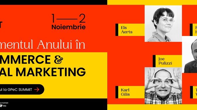 GPeC SUMMIT 1-2 Noiembrie: 2 zile de eveniment 100% online, 30+ speakeri internaționali și români, 40+ ore de maraton E-Commerce și Digital Marketing cu cei mai buni specialiști