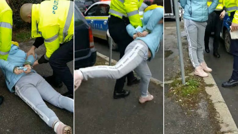 Femeie încătușată după un incident cu oamenii legii care i-au atras atenția că nu poartă masca corect