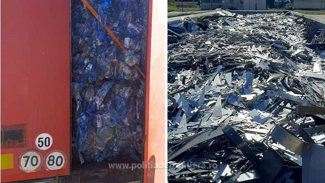 Aducem gunoaie și din Bulgaria: Poliția de frontieră a descoperit zeci de tone de deșeuri care intraseră pe la Giurgiu