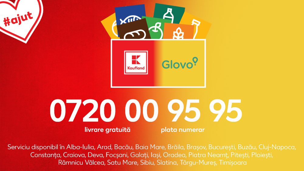 Kaufland extinde serviciul de livrare la domiciliu prin Glovo în 11 orașe noi