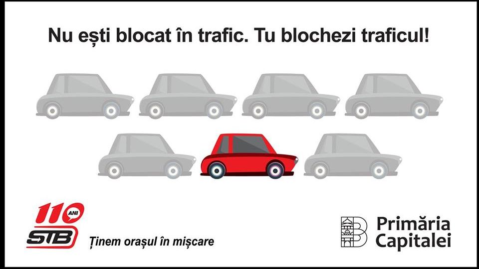 Val de critici si ironii la adresa STB, dupa o postare pe Facebook: "Tu blochezi traficul"