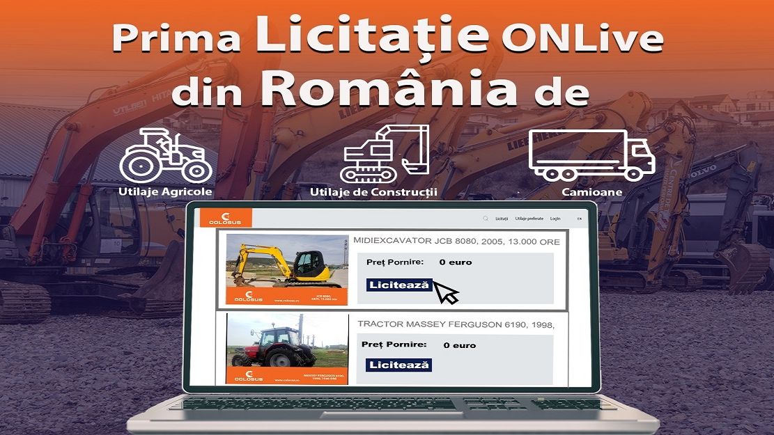 (P) Cum puteti alege pretul pe care sunteti dispus sa il platiti pentru un utilaj? Cum puteti achizitiona cu ajutorul primei Licitatii de Utilaje OnLive din Romania?