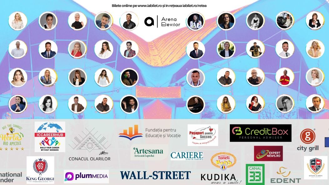 Peste 100 de speakeri la Arena Elevilor, cel mai mare eveniment de orientare în carieră și dezvoltare personală din România!