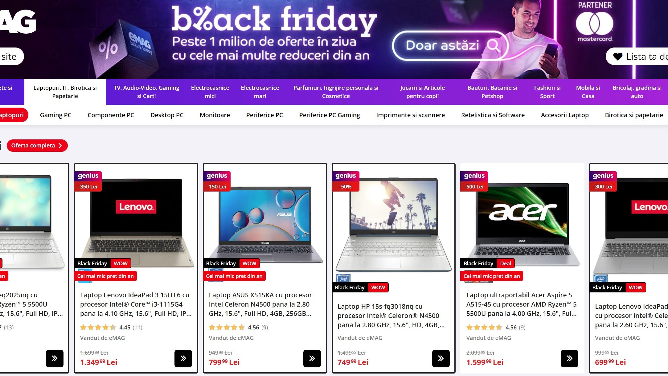 eMAG Black Friday 2022: 3 modele de smartphone-uri cu prețuri începând de la 349 de lei