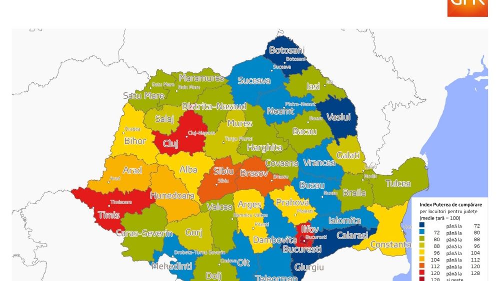 Ce regiuni din Romania au cea mai mare putere de cumparare