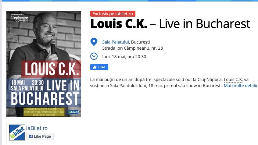 Comediantul Louis C.K. vine la Bucuresti in luna mai