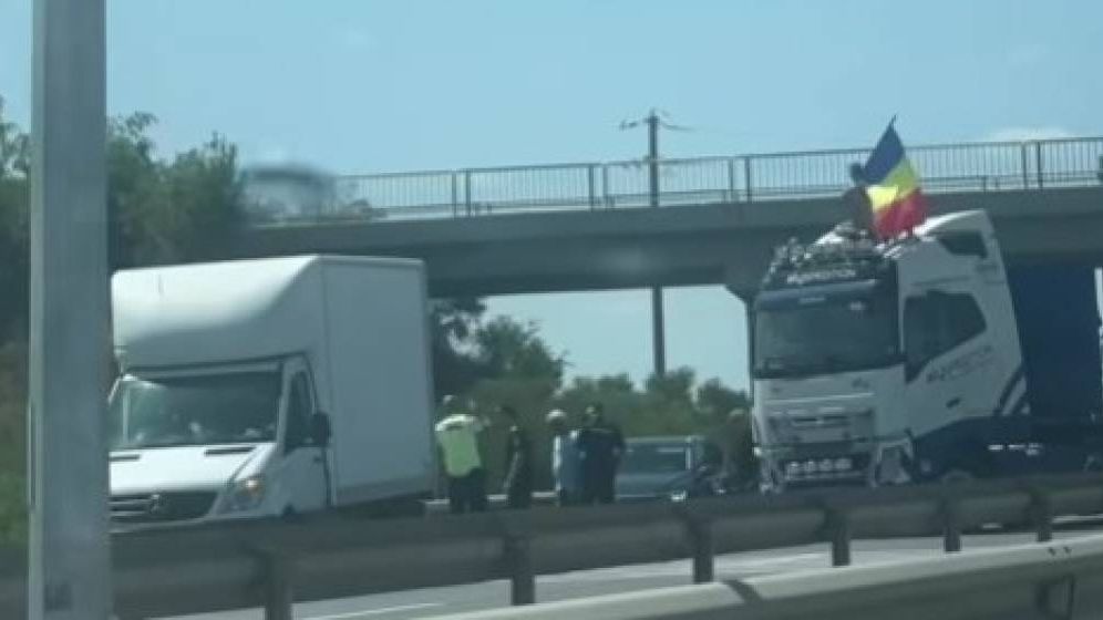 Bărbatul care a blocat autostrada A1 a fost reținut de poliție