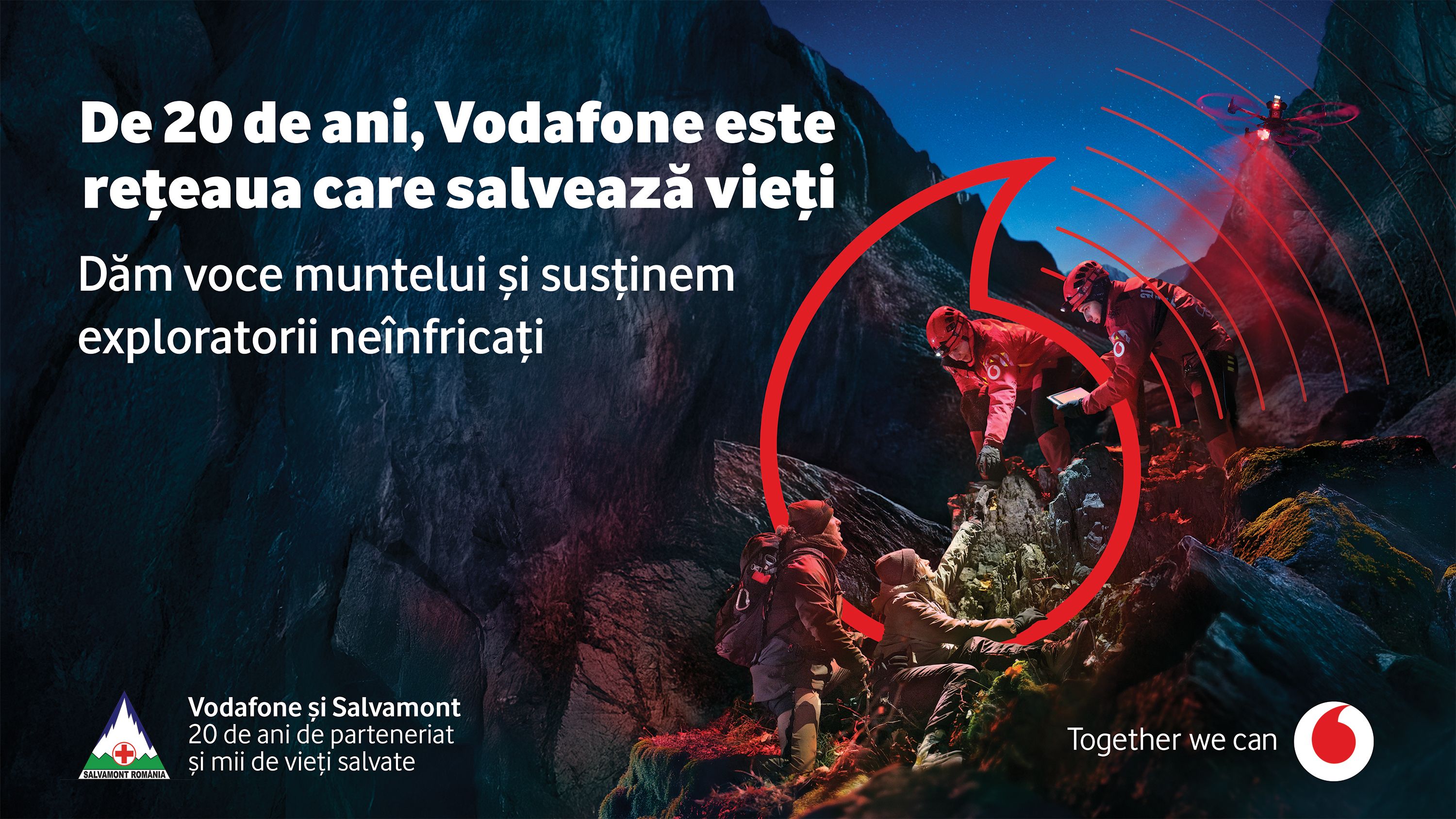 Oxygen semnează “Vocea Muntelui”, campania în care Vodafone celebrează 20 de ani de parteneriat cu Salvamont România 