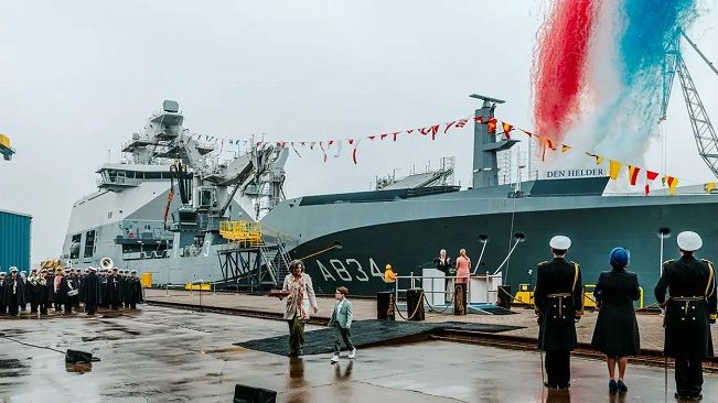 Damen Galați a livrat Marinei Olandeze una din cele mai mari nave militare construite în România