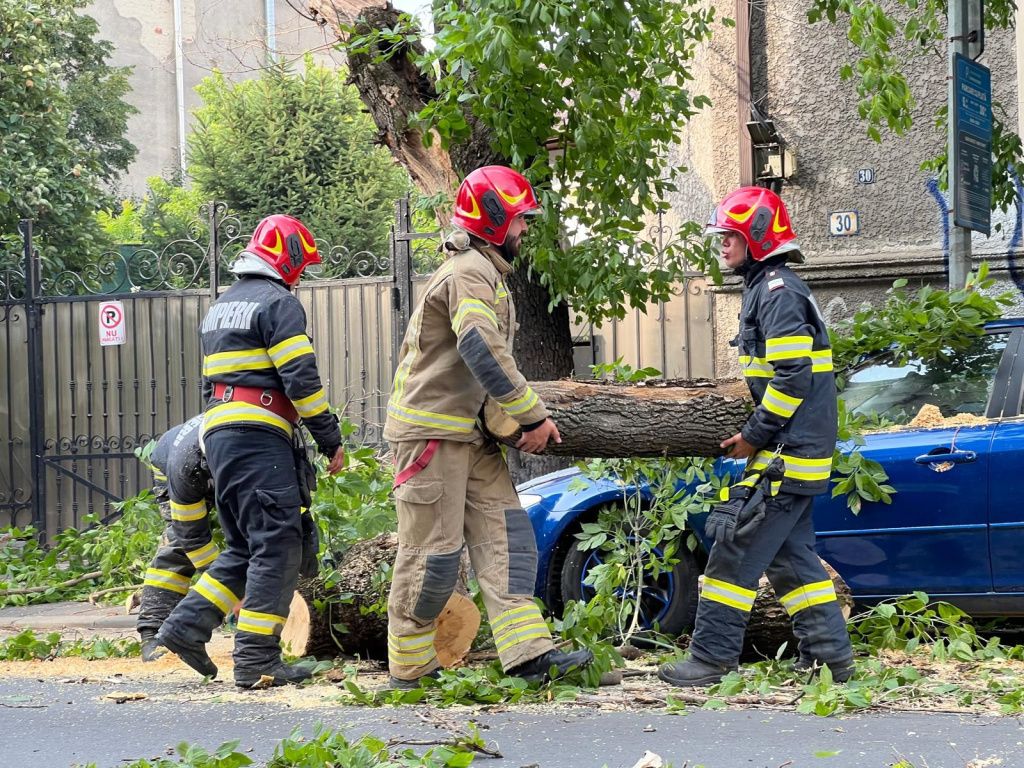 FOTO | Cod roșu de furtună: Mai mulți copaci din Capitală au căzut. O femeie și-a pierdut viaÈ - Imagine 2