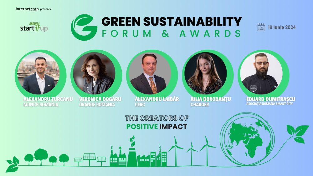 Green Start-Up Sustainability Forum & Awards – evenimentul creatorilor unui viitor durabil are loc pe 19 iunie. Primii speakeri confirmați